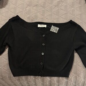 Double Zero Black Off-the-Shoulder Sweater